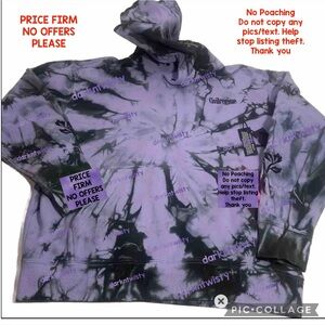 BNWT CIVIL REGIME BLACK ROSE HOODIE LAVENDER DREAM WASH LRG MENS HOODIE UNISEX